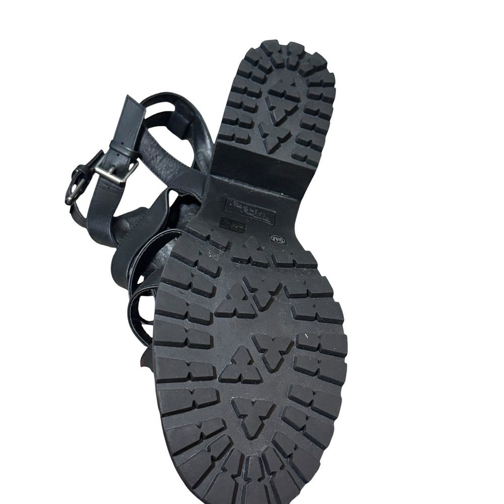 Dirty Laundry fun stuff Black Gladiator Block Heel Lug Sole Sandals Sz 9.5 Y2K - Picture 10 of 12
